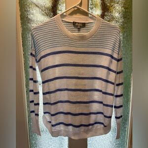 Marled Reunited Clothing Blue &White Striped Sweater XS 100% Cotton